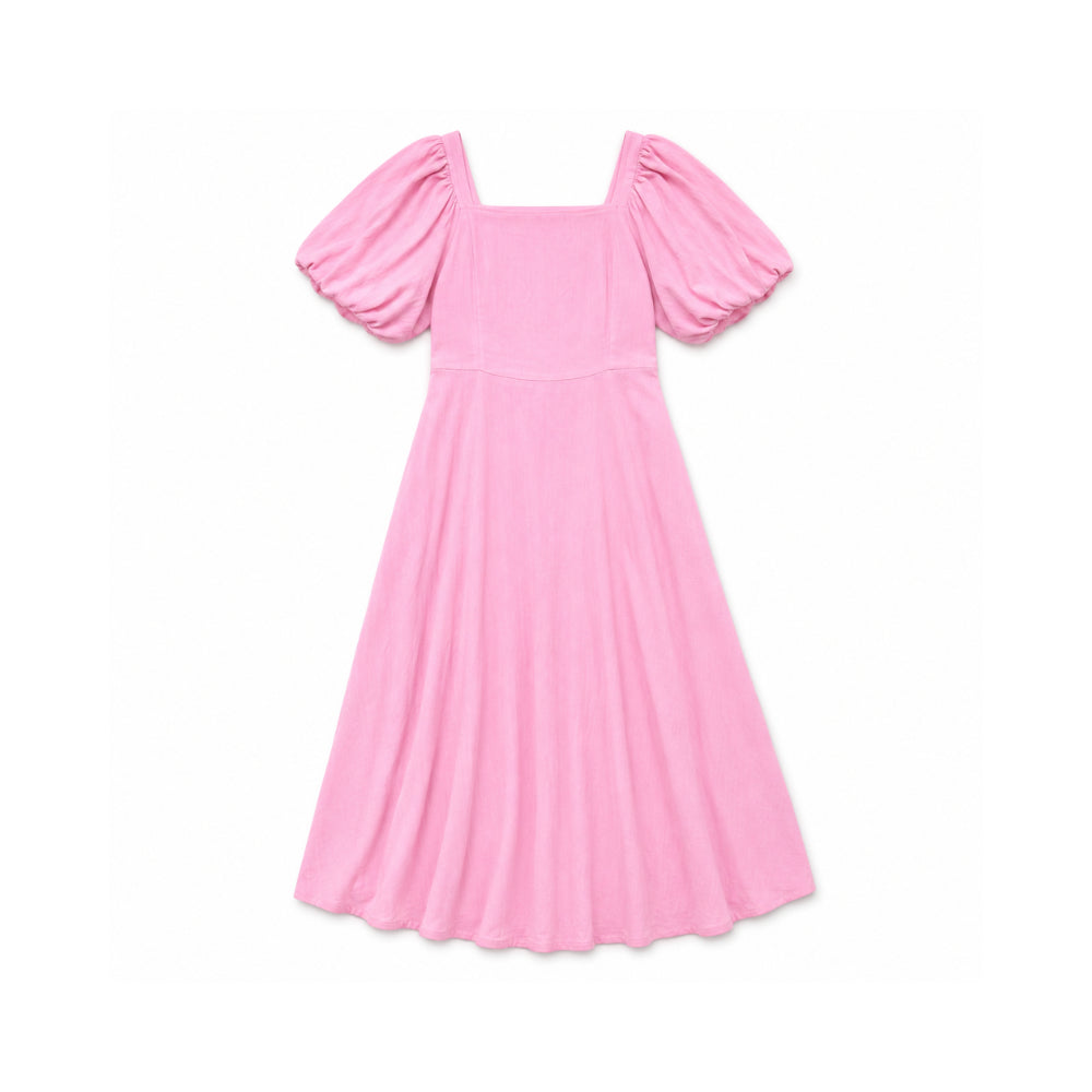 K&Co. Sunset Spritz Series Puff Sleeve Dress - ROSE